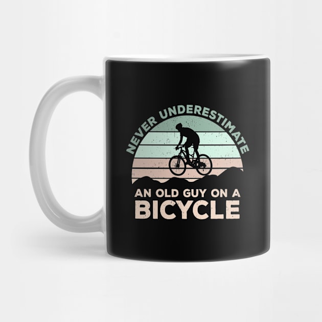 Never Underestimate An old Guy On A Bicycle - Christmas Gift Idea by Zen Cosmos Official